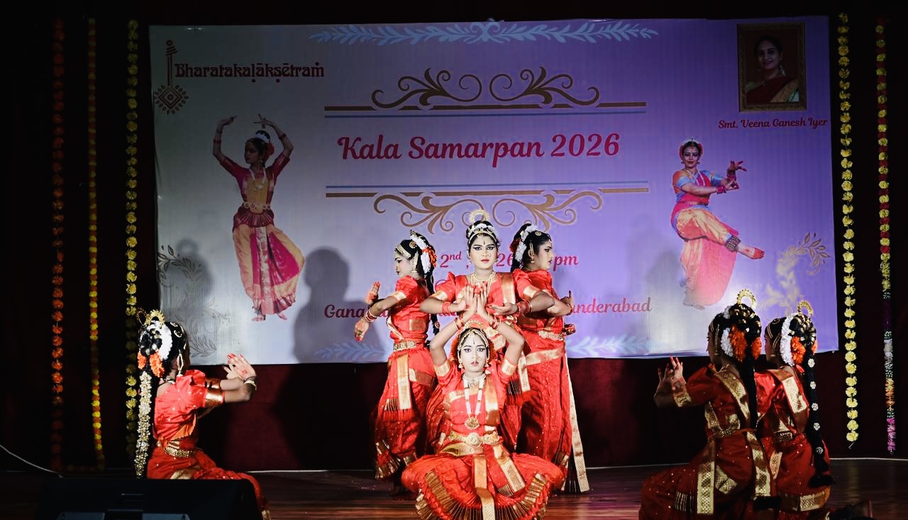 Dancers in a layered group formation